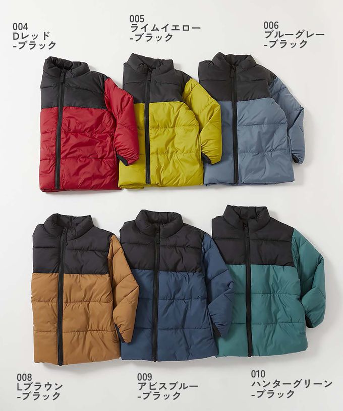 日本 devirock - 輕量纖維立領保暖科技羽絨外套-紅x黑