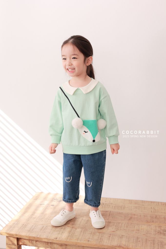 韓國 Coco rabbit - 害羞狐狸翻領長袖上衣-粉