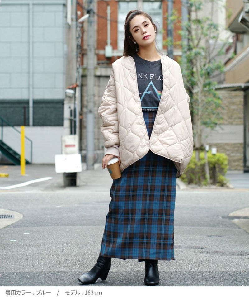 日本 zootie - 學院風格紋修身鉛筆裙-酒紅