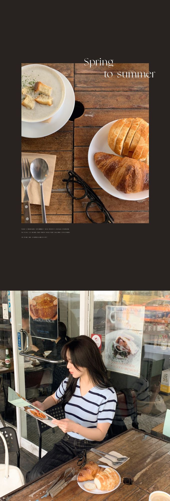 韓國 98doci - 針織條紋翻領短袖上衣-深藍