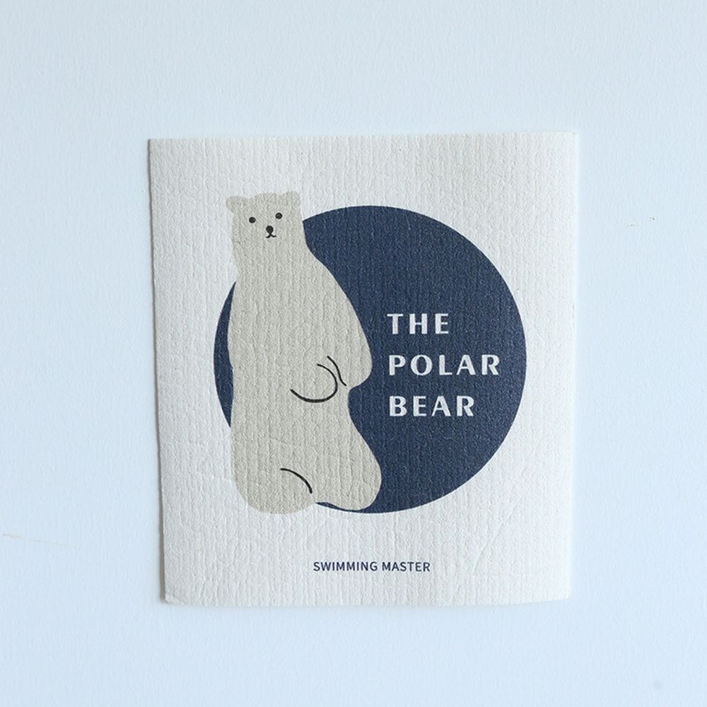 北歐風木漿棉吸水抹布-北極熊