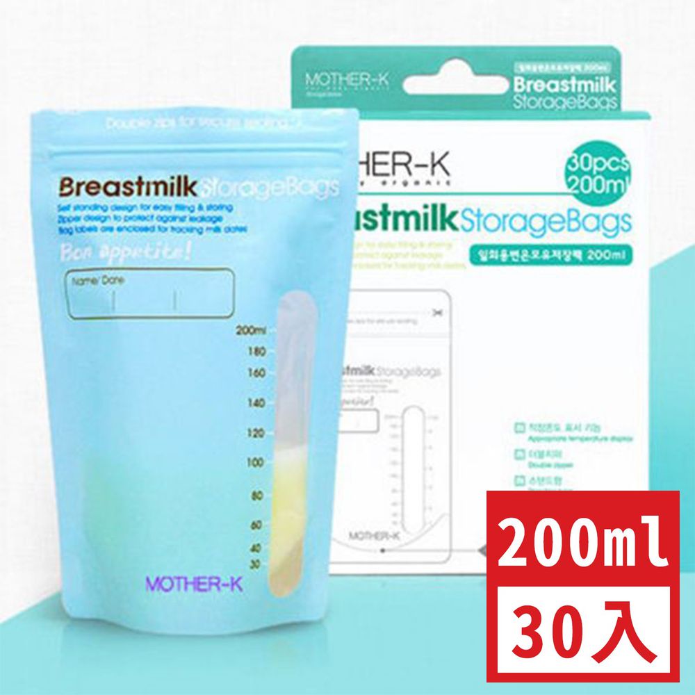 MOTHER-K - 溫感母乳抗菌袋200ml-30入/盒
