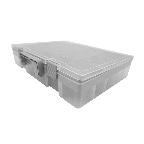 韓國 Color Story - 雙層分隔拼豆收納盒(41格/灰色/W37.5*L27*H7.5cm)