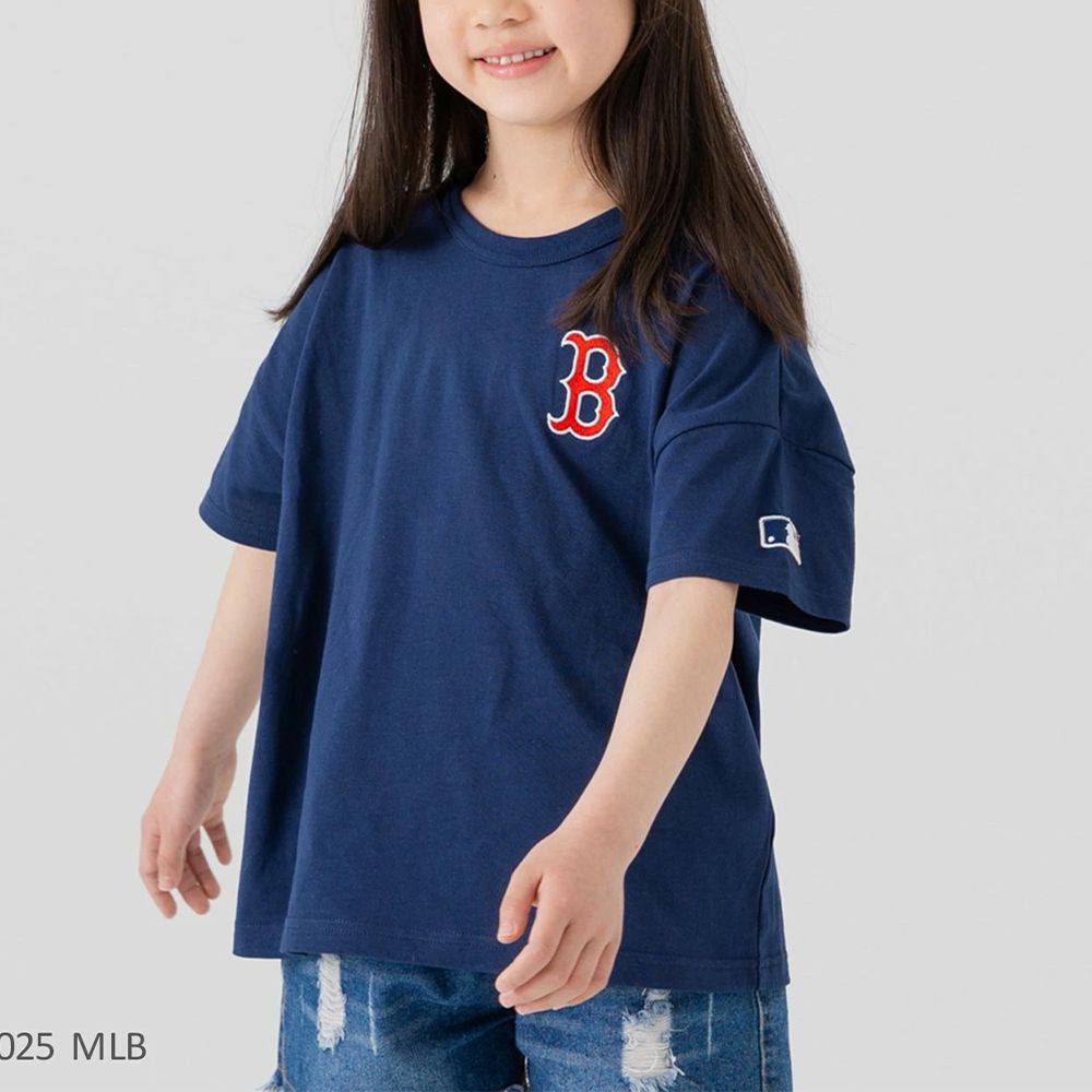 MLB聯名 純棉短袖上衣-波士頓紅襪-海軍藍