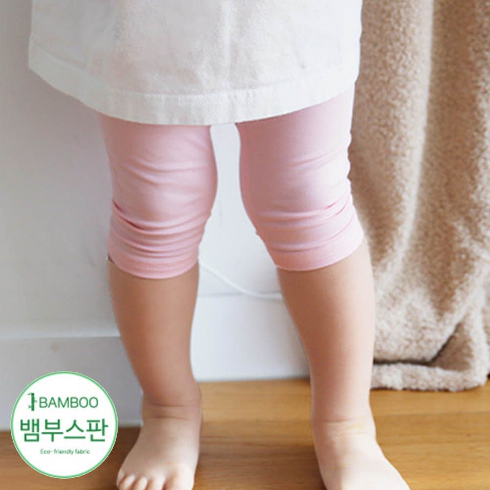 柔膚透氣竹纖維彈力七分褲-粉