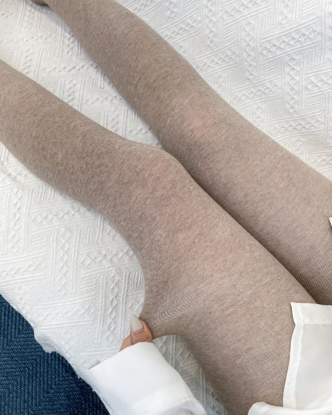 韓國Marian - 時尚保暖彈性褲襪-米色 (Free)