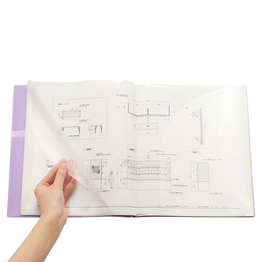 日本文具 LIHIT - 多重弧形卡夾設計文件資料夾-薄荷綠 (8P)-A4
