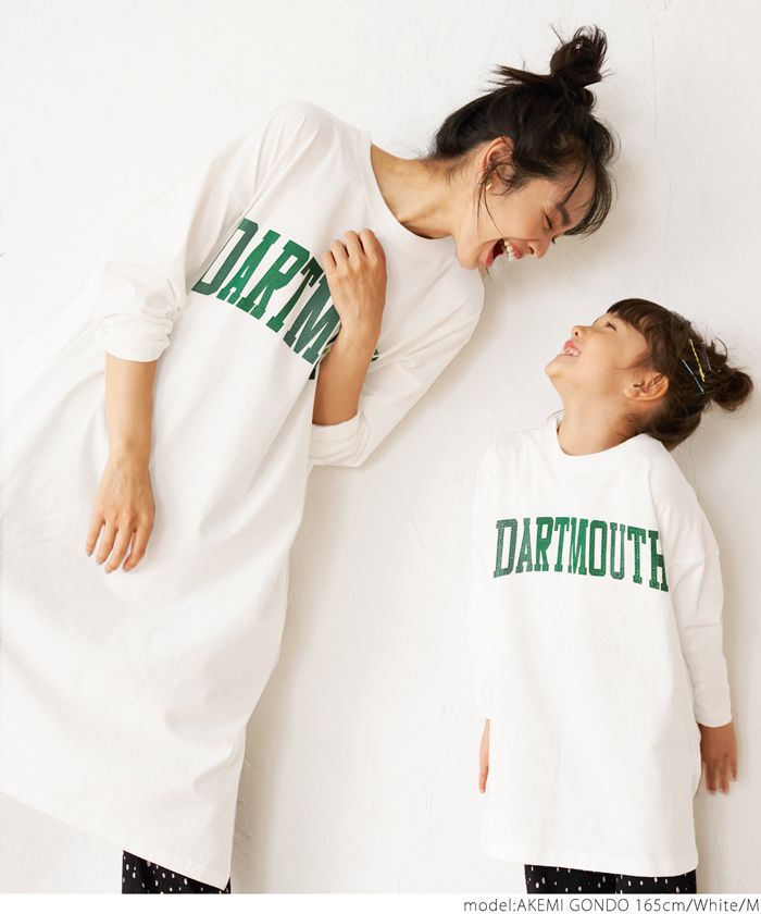 日本 COCA - 純棉英文印花長袖洋裝-小孩-白