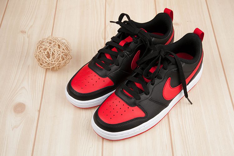 NIKE - Court_Borough_Low2黑紅色兒童運動鞋