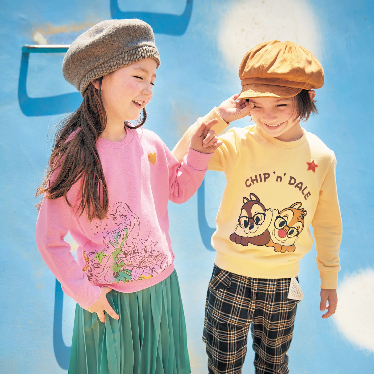 日本千趣會 - 迪士尼裏毛長T-胡迪與巴斯光年-水藍