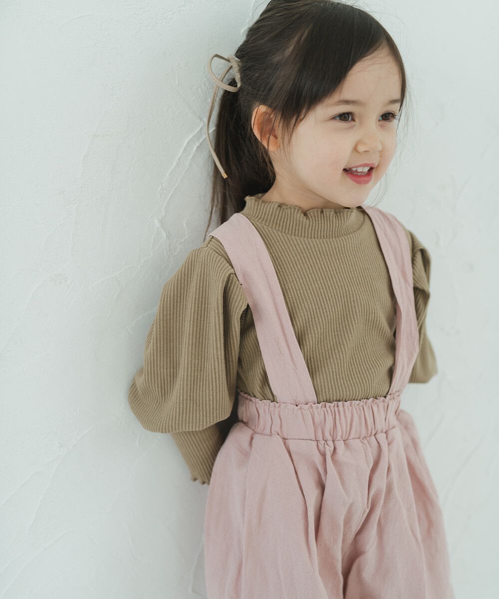 日本 riziere - 小公主澎澎前束袖羅紋長袖上衣-摩卡棕