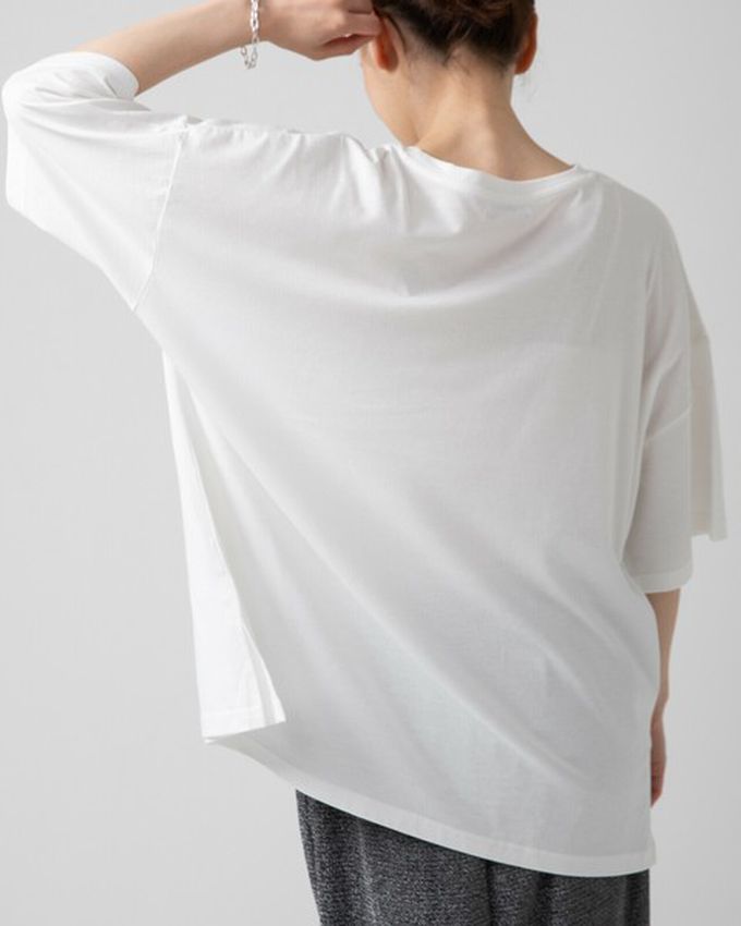 日本 gleam - 花朵刺繡英文標語天竺棉短袖T恤-白