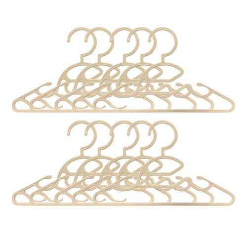 易穿過領口嬰幼兒服用衣架10支組-淺卡其色