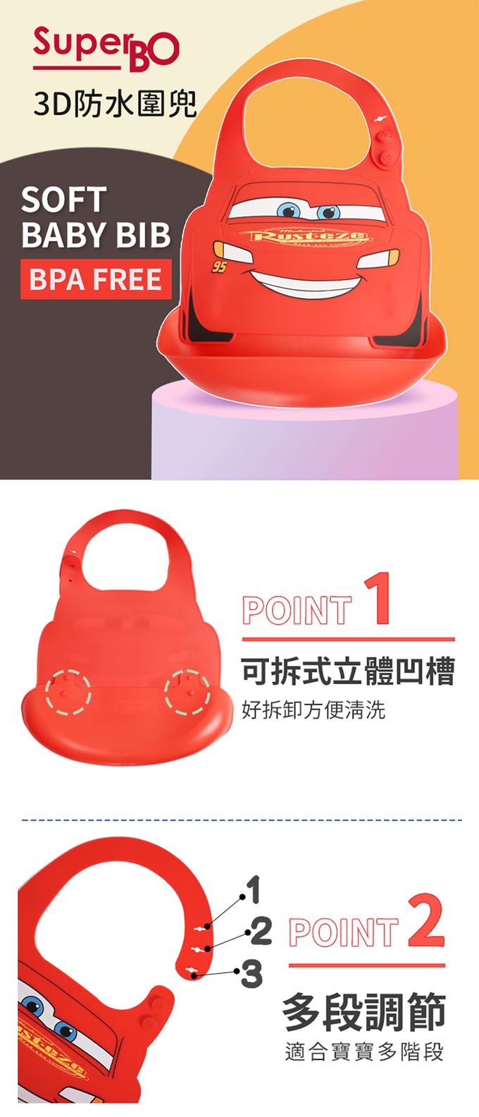 SuperBO - 防水圍兜-閃電麥坤