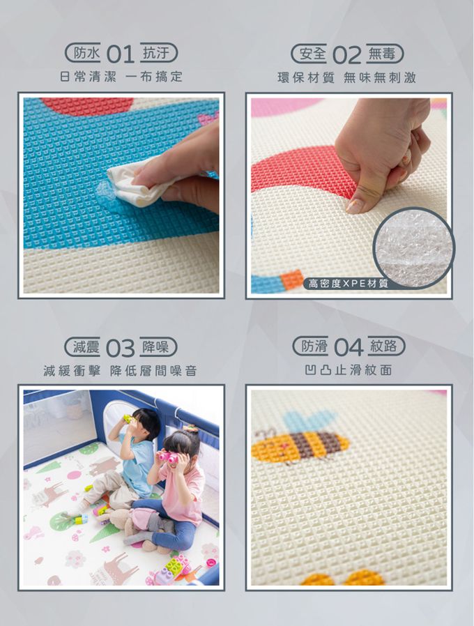 巧福 CHIAO FU - 【巧福】兒童遊戲圍欄CF-1518+雙面地墊CF-1518M組合(寶寶爬行墊/遊戲墊/圍欄/遊戲床/球池/寵物圍欄)