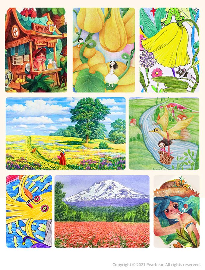 MiDeer - 創意三角色鉛筆(24色) (贈雙孔卷筆刀1個(顏色隨機))