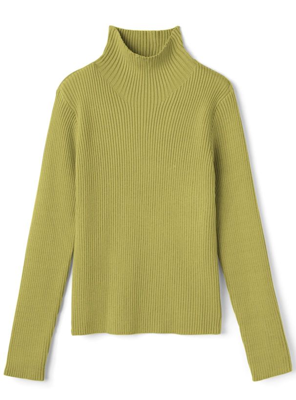 日本 GRL - 立領顯瘦彈性羅紋長袖上衣-皇家藍