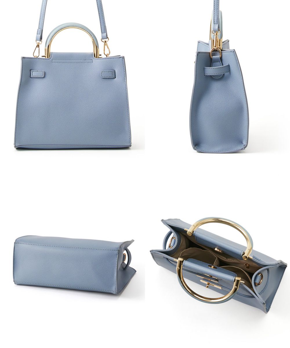 日本 GRL - 2way金屬拼接手把手提包/側背包-薄荷