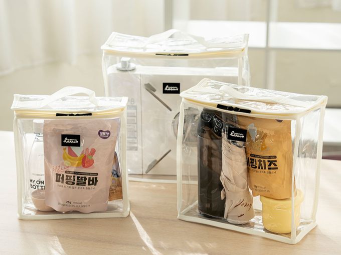 HARUhonpo 小晴天本舖 - 寶可樂收袋-外出立立袋-榛果奶(透明) (L)