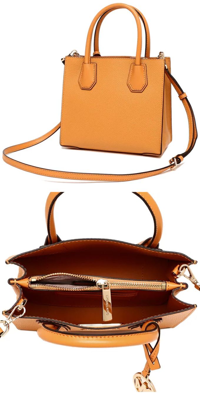 MICHAEL KORS - 素面皮革兩用包-桔黃