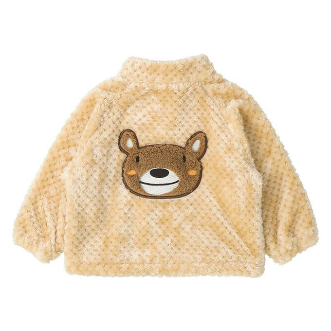 日本 ZOOLAND - 泰迪熊毛絨可愛動物臉休閒外套-貓熊-黑