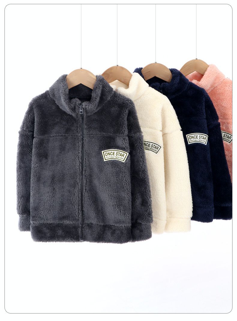 加厚保暖舒絨棉長袖外套-小標籤-米白色