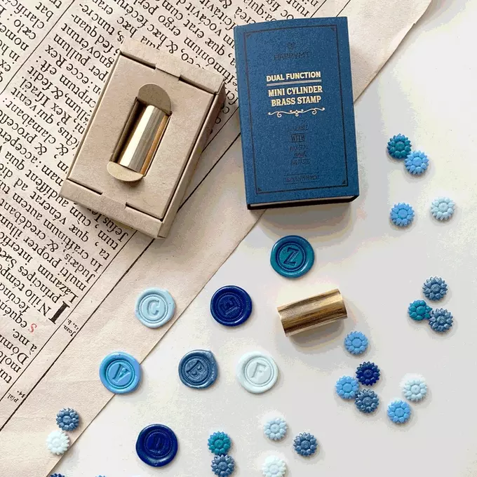 HAPPYMT - 小圓圓雙用印章/火漆章-復古英文字母-Y