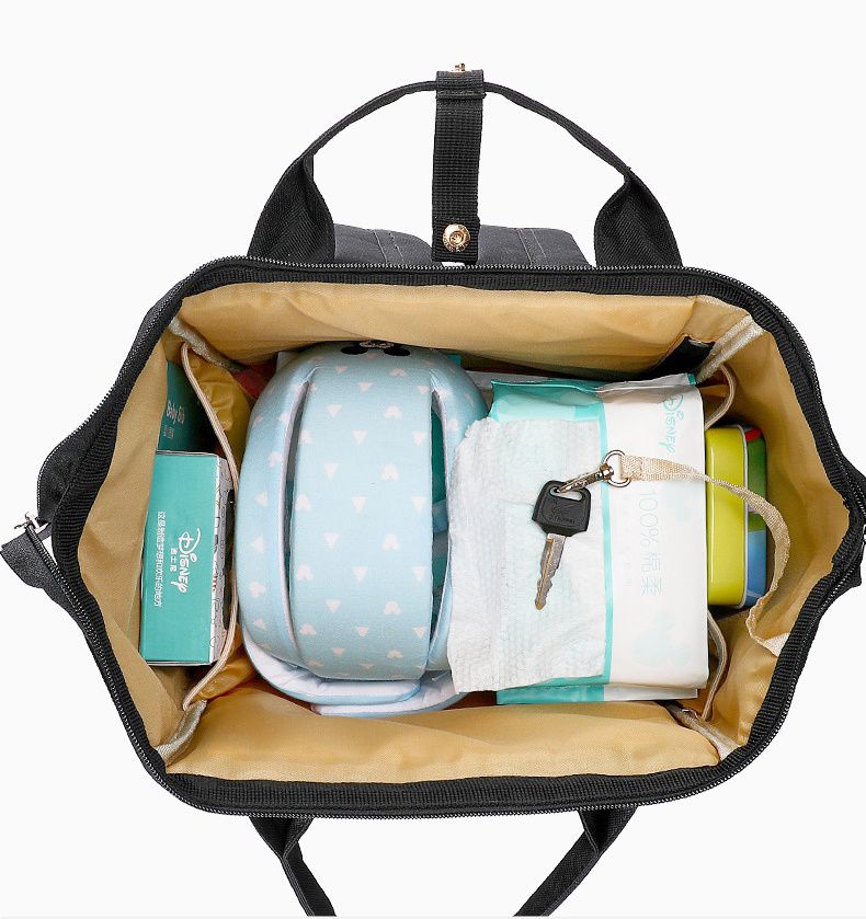 卡通人物大容量後背包/媽媽包-米奇-黑+紅 (40x22x18cm)