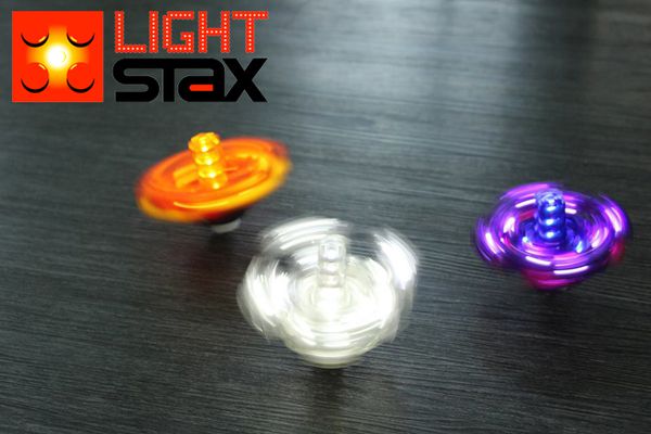 美國 Light Stax - 【入門款】亮亮積木手作系列-亮亮炫光陀螺(聲控版)(升級6段聲控)-9顆