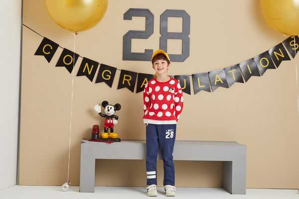 麗嬰房 Disney - 米奇系列運動刷毛長-靛藍