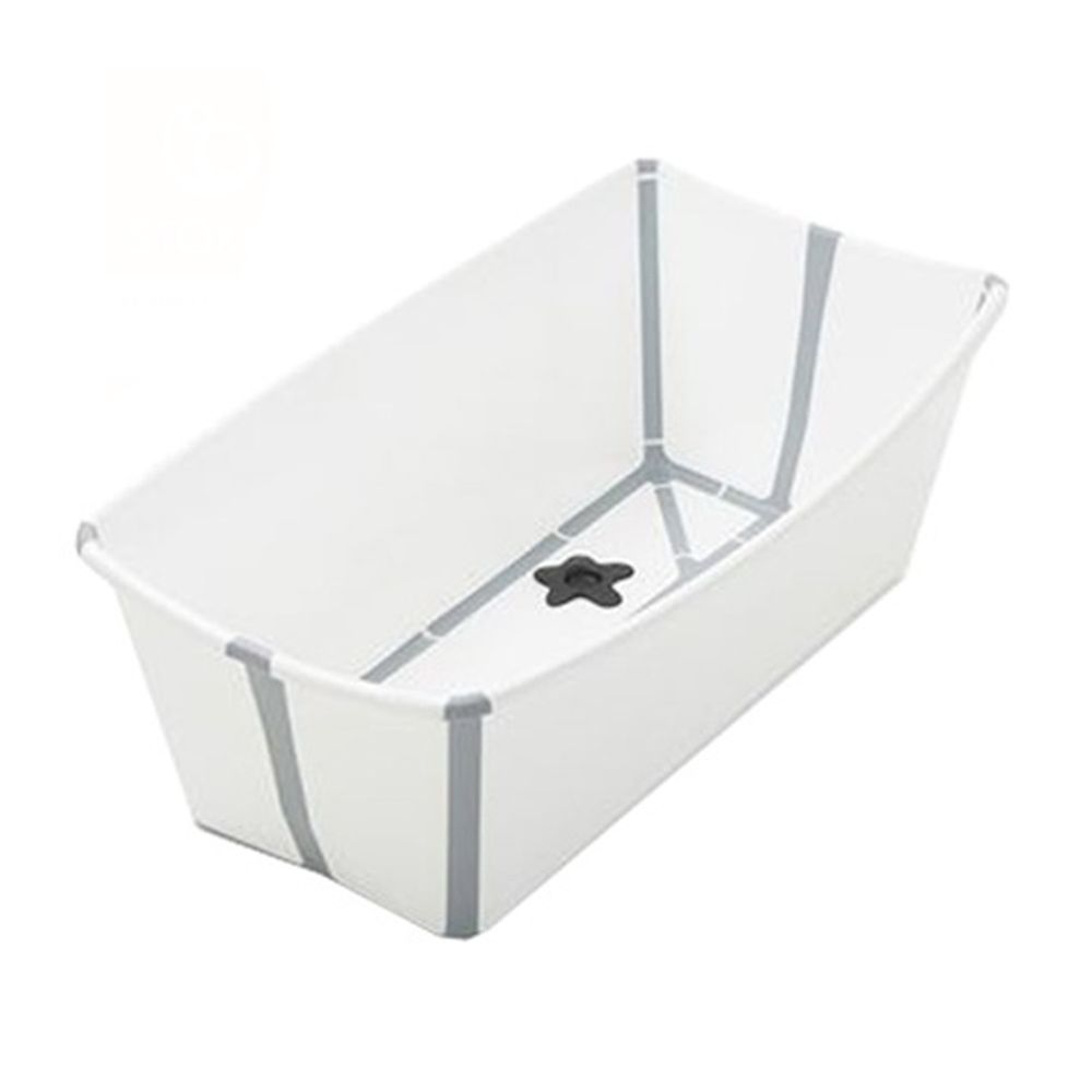 Stokke - Flexi Bath折疊式浴盆(感溫水塞)-白色(灰色包邊)