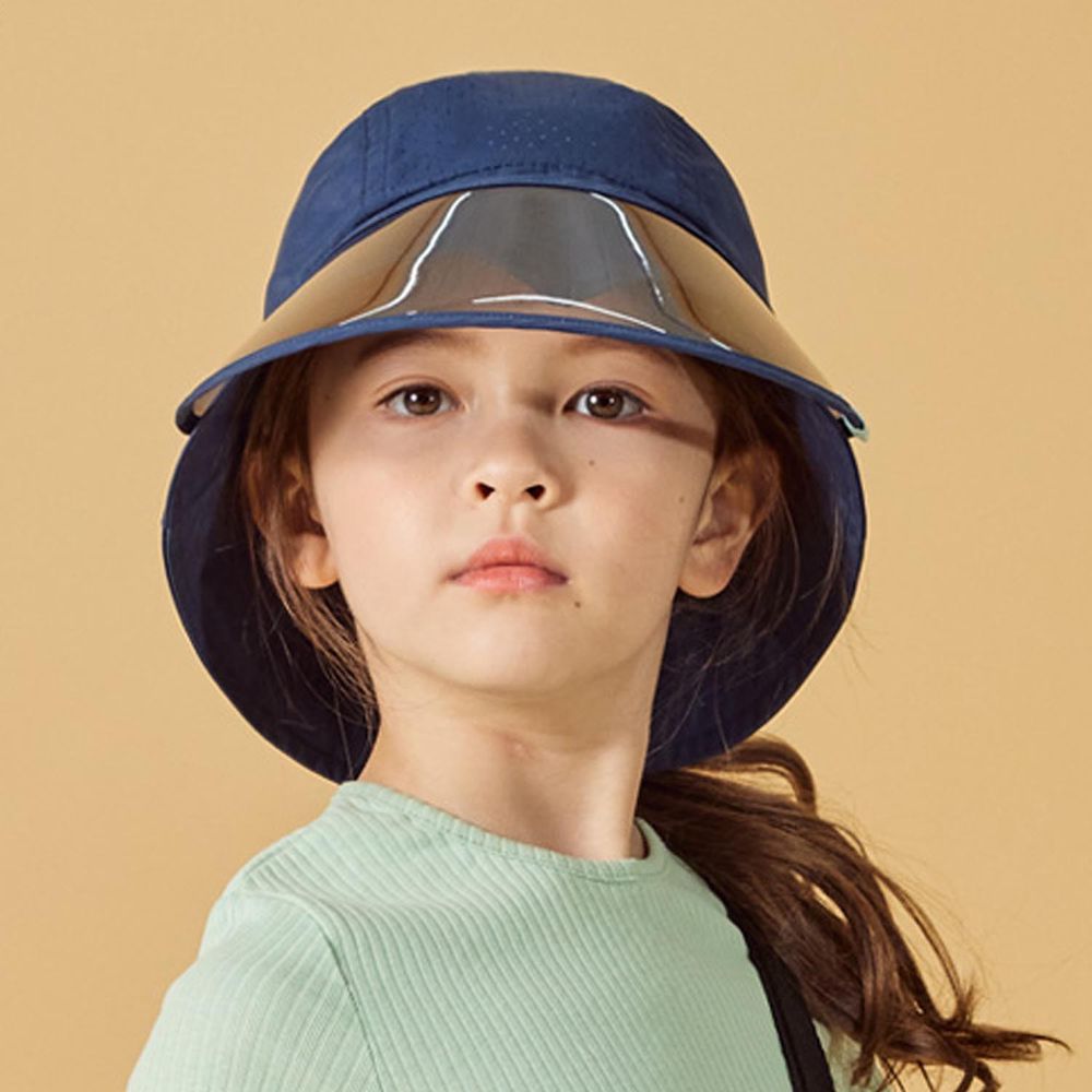韓國 Victoria & Friends - UPF 50+ 防曬面板透氣遮陽帽-海軍藍