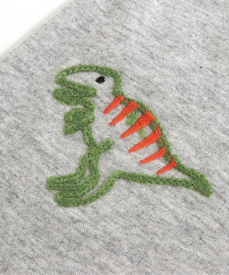 日本 BIT'Z - 彩色刺繡滿版恐龍短袖上衣-灰