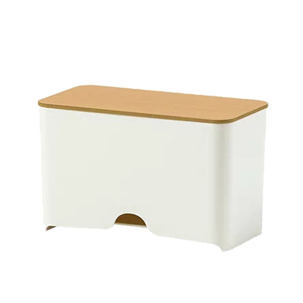 日式無印風口罩收納盒-仿木蓋款-白色 (12x23x13cm)