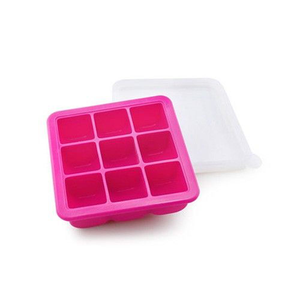 紐西蘭 HaaKaa - 矽膠副食品分裝盒/製冰盒-9 格-玫紅-9格x35mL