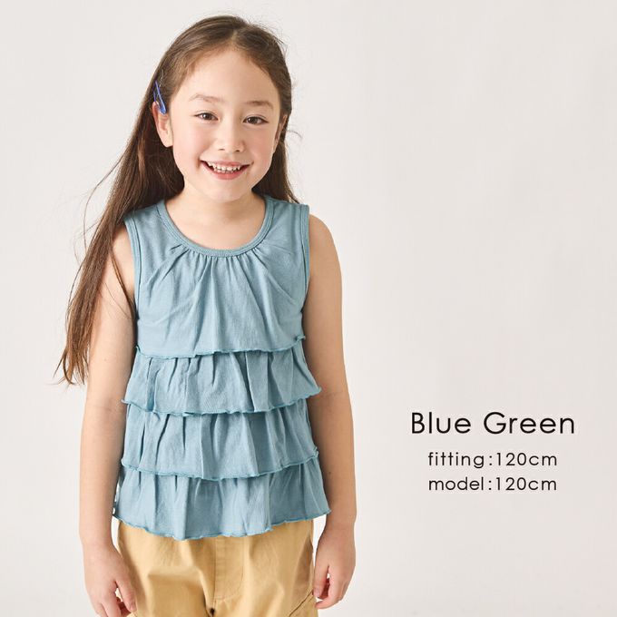 日本 evercloset - 100%棉 蛋糕層次無袖背心-點點-黑