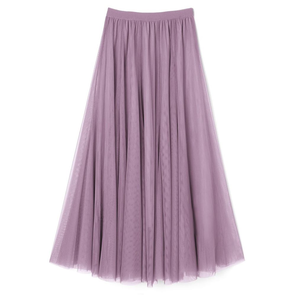 日本 GRL - 飄逸顯瘦雙層傘紗裙-芋香紫 (M)