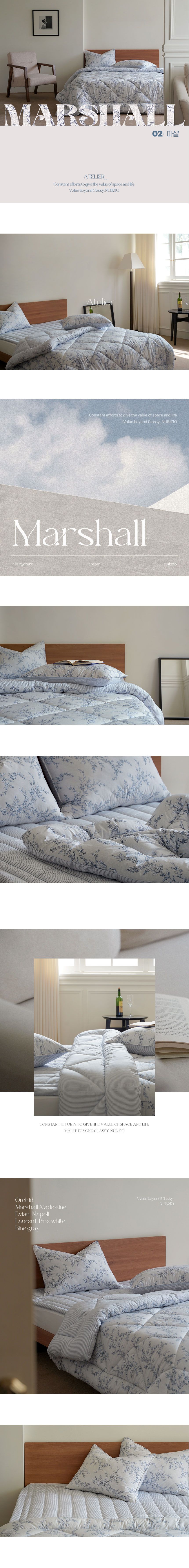 韓國 Nubizio - 極致抗菌防蟎M2四季被-寧靜花藤-白X藍紫