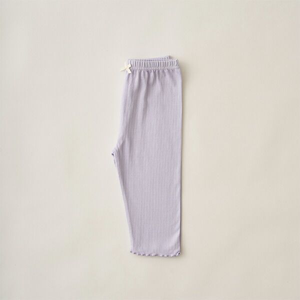 日本 Lycee mine - 羅紋麻花柔軟七分內搭褲-淺卡其