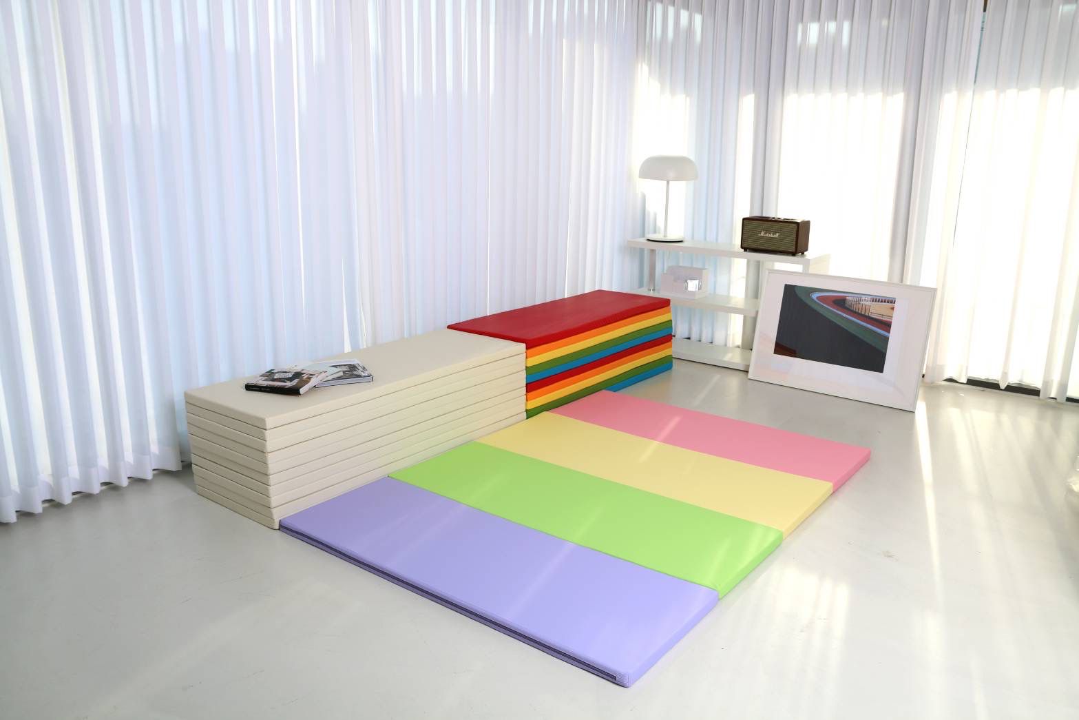 韓國Mom&Maum - 遊戲地墊-四折墊-馬卡龍 (200*140*5cm)