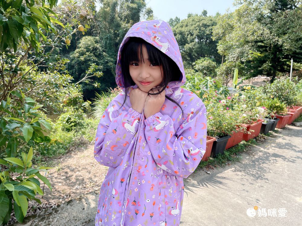 加絨款兒童防潑水衝鋒外套-獨角獸-淺紫色