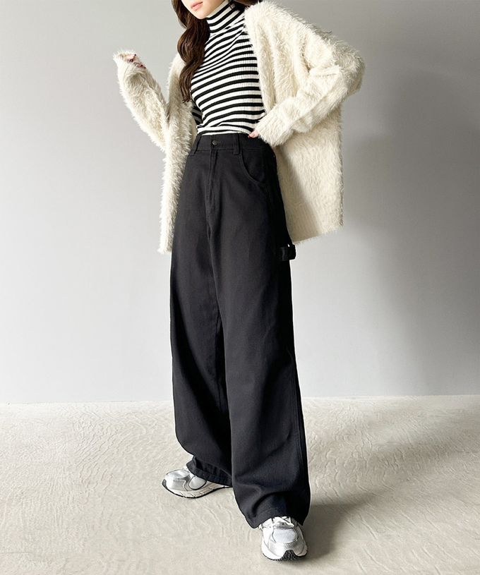 日本 Classical Elf - 超顯瘦厚磅百搭直筒褲-奶油米