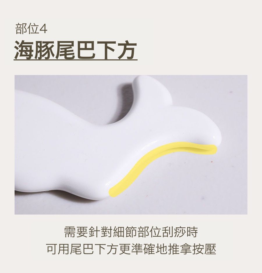 韓國 EDVIEW - 全身適用手工舒壓陶瓷刮痧板-白色海豚-1入-直播專屬