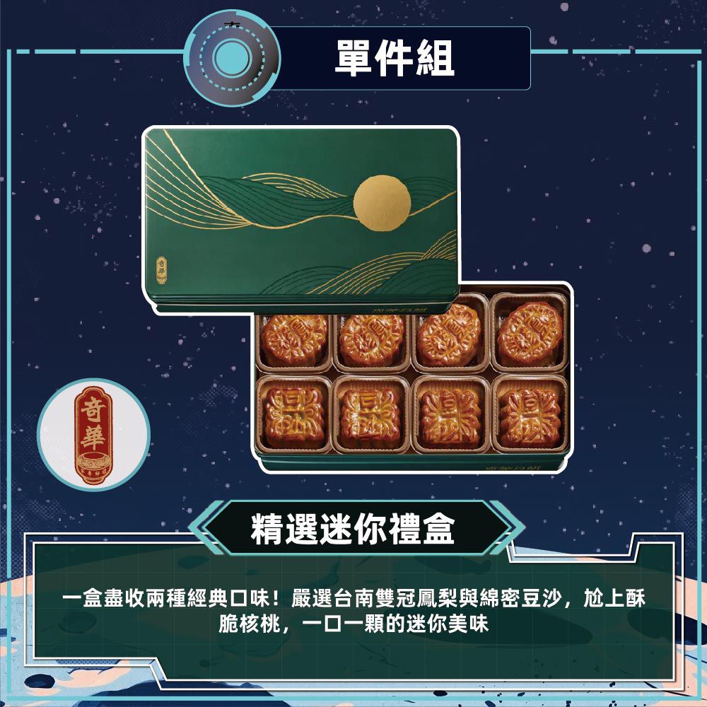 精選迷你禮盒_中秋禮盒-(2品8入/盒 附提袋)