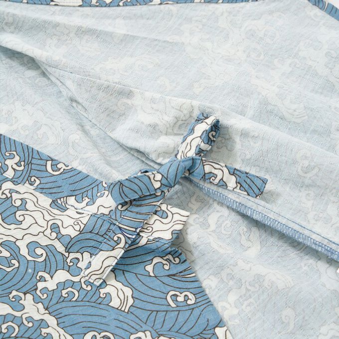 日本 b-ROOM - 100%棉 夏季甚平套裝-葉子-綠