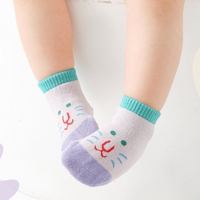 夏日表情點膠船型棉襪
