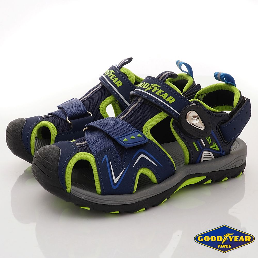 GOODYEAR - 固特異 護趾涼鞋(中大童段)-藍