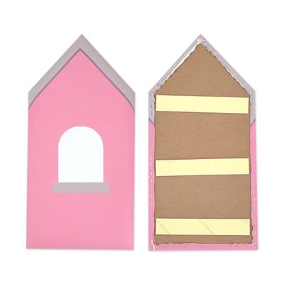 JoyNa - 2入-立體防撞隔音壁貼 加厚防撞墊 保護墊 房子造型-紅色窗口-2入 (25*50)