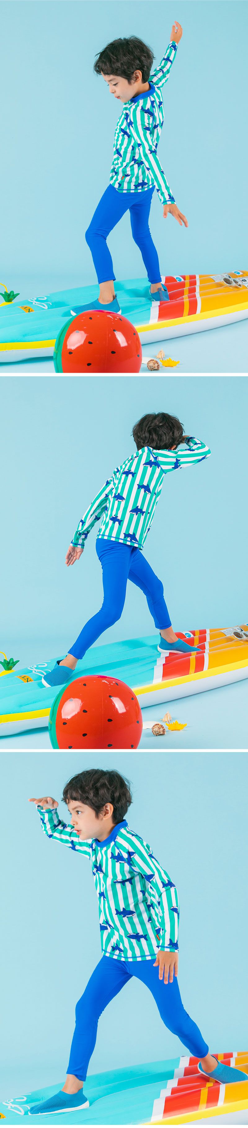 韓國 OZKIZ - 洞洞厚底/輕量/防滑兒童沙灘鞋/戲水鞋-藍