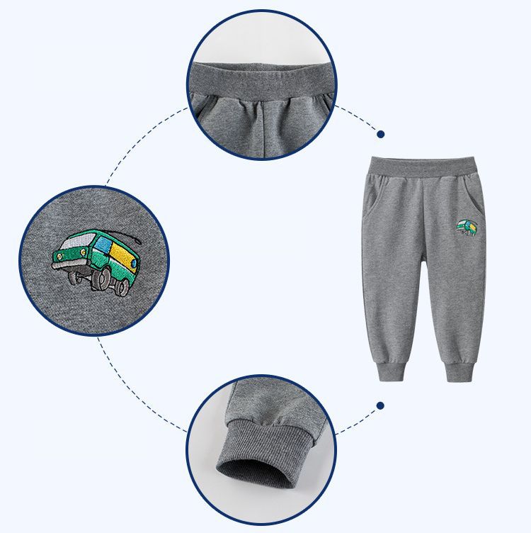 純棉長褲-碳灰休旅車